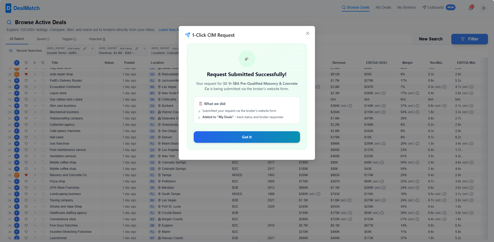 DealMatch - Powering Small Business Acquisitions